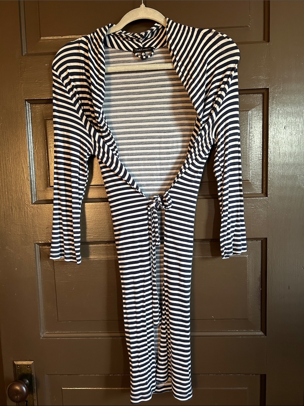 tarte Navy & White Striped Kids Tie-Front One-Piece